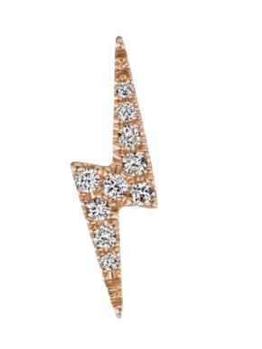 Maria Tash Crystal Embellished Lightning Bolt Stud Earring