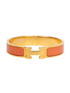Hermes Orange Clic H Bracelet PM Bracelet