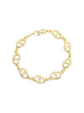 Dior Gold Tone CD Logo Chain Bracelet