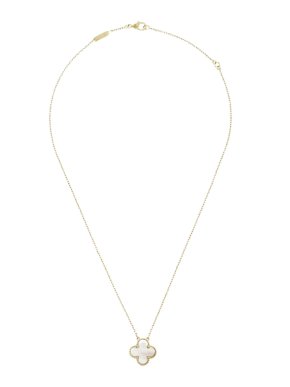 Van Cleef and Arpels 18K Mother of Pearl Alhambra Pendant Necklace