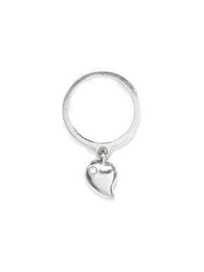Dior Silver Heart Charm Ring