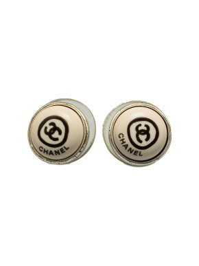 Chanel Cream CC Earrings