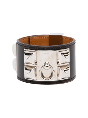 Hermes Black Collier de Chien Bracelet