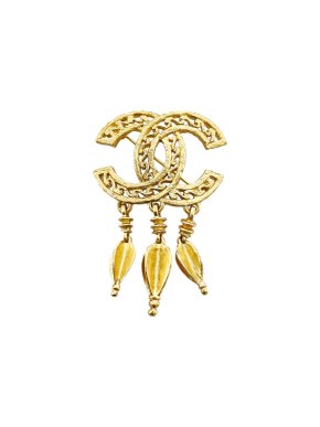 Chanel Gold Tone CC Brooch