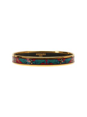 Hermes Narrow Egyptian Boat Enamel Bangle