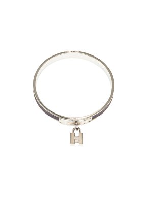 Hermes Leather Kelly Cadena Lock Bangle Bracelet