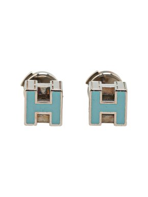 Hermes Blue Cage dH Earrings