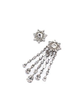 Racil Crystal Embellished Clip On Earrings