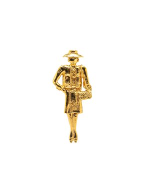 Chanel Gold Plated Coco Mademoiselle Pin Brooch