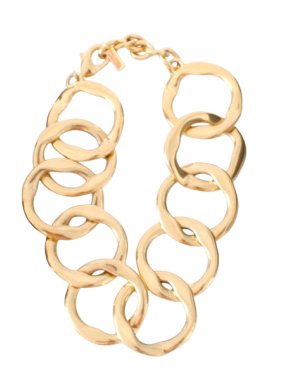Saint Laurent Gold Metal Oversized Curb Necklace