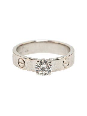 Cartier 18K White Gold Mini Love Solitaire Diamond Ring