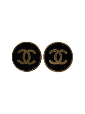Chanel Gold Plated CC Clip On Earrings