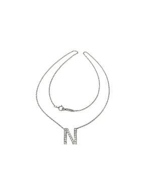 Tiffany & Co. Platinum and Diamond N Pendant