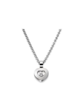 Chopard Happy Diamond 18K White Gold Icon Heart Necklace