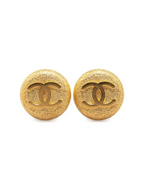 Chanel Gold Plated CC Clip On Earrings