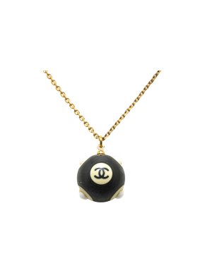 Chanel Gold Plated Resin Ball Pendant Necklace