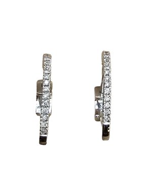 Bespoke White Gold and Diamond Huggie Earrings