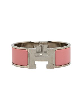 Hermes Pink Wide Enamel Clic Clac H Bracelet PM 1