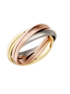 Cartier Tricolor Large Model 18K Gold Classic Trinity Ring 1