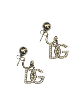 Dolce & Gabbana Logo Crystal Embellished Earrings