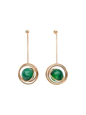 Paco Rabanne Saturn Faux-Malachite Pendant Earring