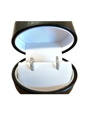 Bespoke 18ct White Gold Diamond Huggie Earrings