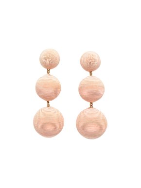 Rebecca De Ravenel Peach Round Tiered Earrings 1