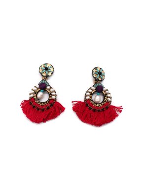 Ranjana Khan Embellished Tassel Earrings 1