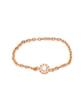 Dior Joaillerie Mimirose 18k Yellow Gold Chain Diamond Ring - Size 53