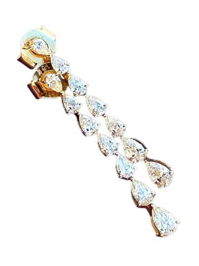 18ct Gold Diamond Drop Earrings