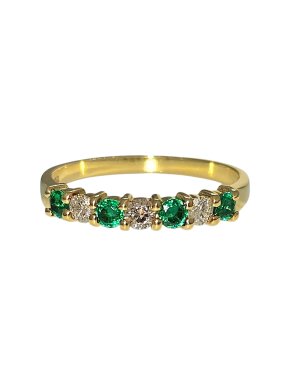 Boodles Vintage Emerald And Diamond Eternity Ring