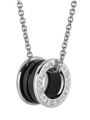 Bvlgari Silver And Black Ceramic Save The Children Necklace 1