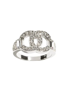 Chanel CC Metal And Crystal 2025 Ring  Size 54 1