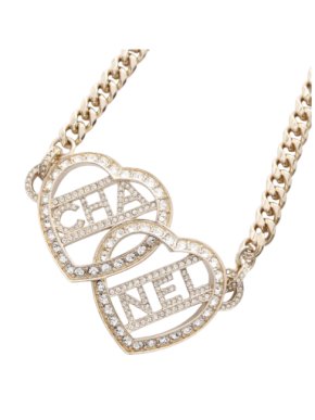 Chanel Double Heart Chain Necklace 1