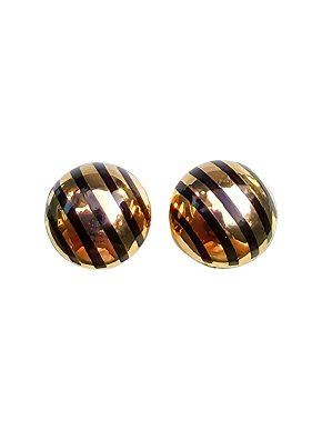Bespoke Gold And Enamel Dome Earrings 10mm 1