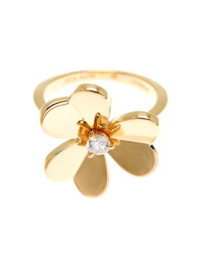 Van Cleef Yellow Gold Frivole Ring Size 5 1