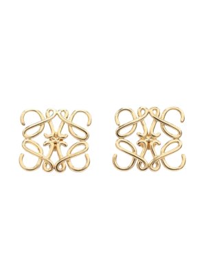 Loewe Gold Logo Stud Earrings