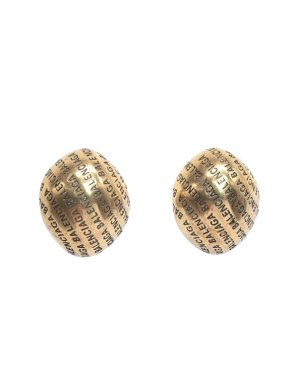 Balenciaga Gold Metal Logo Earrings 1