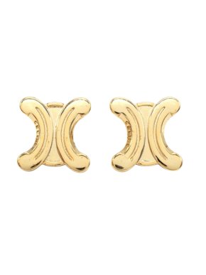 Celine Triomphe Gold Logo Earrings