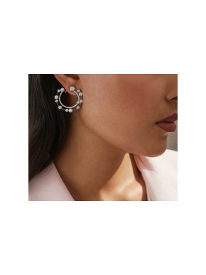Boodles Waterfall Large Diamond Platinum Hoop Earrings 1