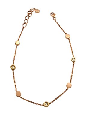 Bespoke Gold Hexagon Charm Diamond Set Bracelet 1