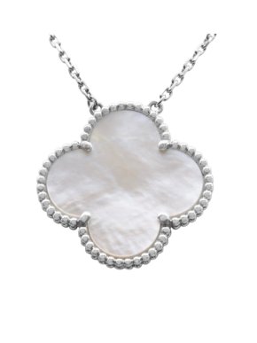 Van Cleef White Gold Magic Alhambra Necklace Chalcedony 1