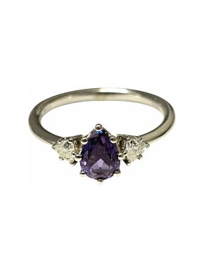 Bespoke Lab Created Alexandrite And Diamond Ring 1