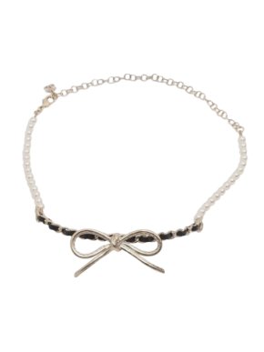 Chanel Faux Pearl/Ribbon  Choker 1