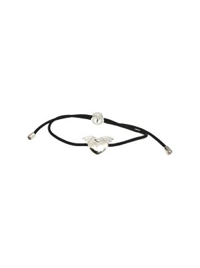 Theo Fennell Silver Winged Heart Black Cord Bracelet 1