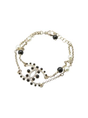 Chanel Faux Pearl Rhinestones Bracelet