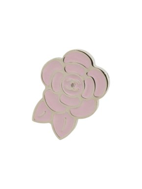 Chanel Blush Pink  Enamel CC Camelia Brooch