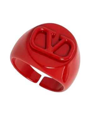 Valentino  Red Signet Ring Size R