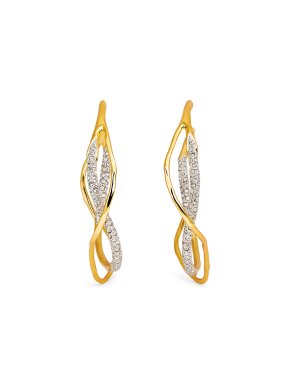 Alexis Bittar Gold-Plated Pavé Crystal Intertwined Hoop Earrings