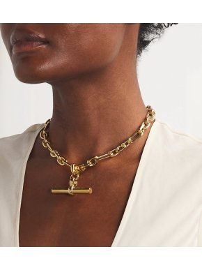TIlly Sveaas Gold-Plated T-Bar Watch Chain Necklace